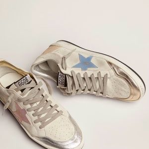 Golden Goose Ball Star Size 37 mismatched inserts, White with Multi Colors
